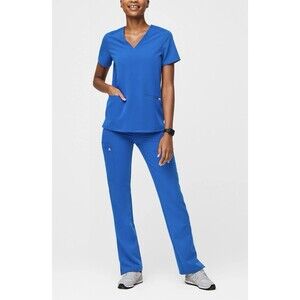 Figs Royal Blue XS Casma Top XS/T Kate Straight Leg Scrub Set Medical Hospital